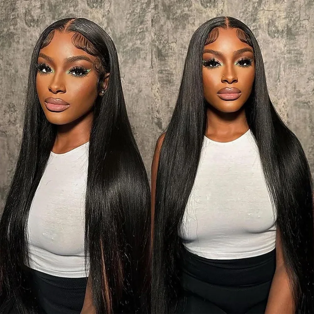 

32 Inch 13x4 Lace Front Wigs Human Hair 200 Density Straight HD Lace Frontal Wigs Human Hair Pre Plucked with Baby Hair Glueless