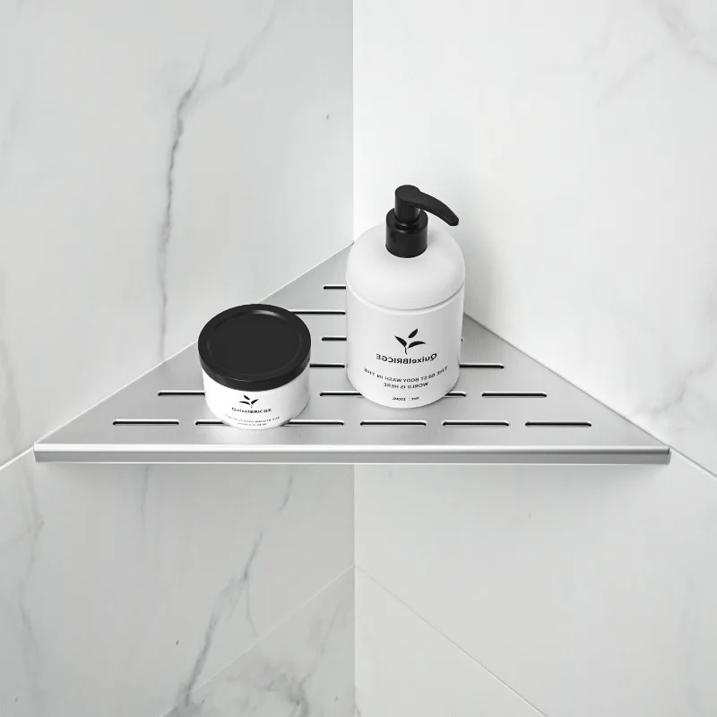 Shelf, corner rack, bathroom corner storage, embedded installation, no need to punch holes across the border