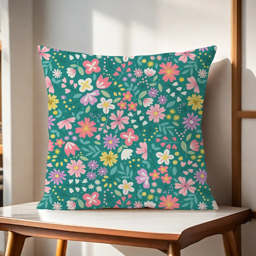 Spring Flower pillow cover Sofa living Printing Decoration Room Home Office Coffee Shop Car Nordic Simplicity Cover