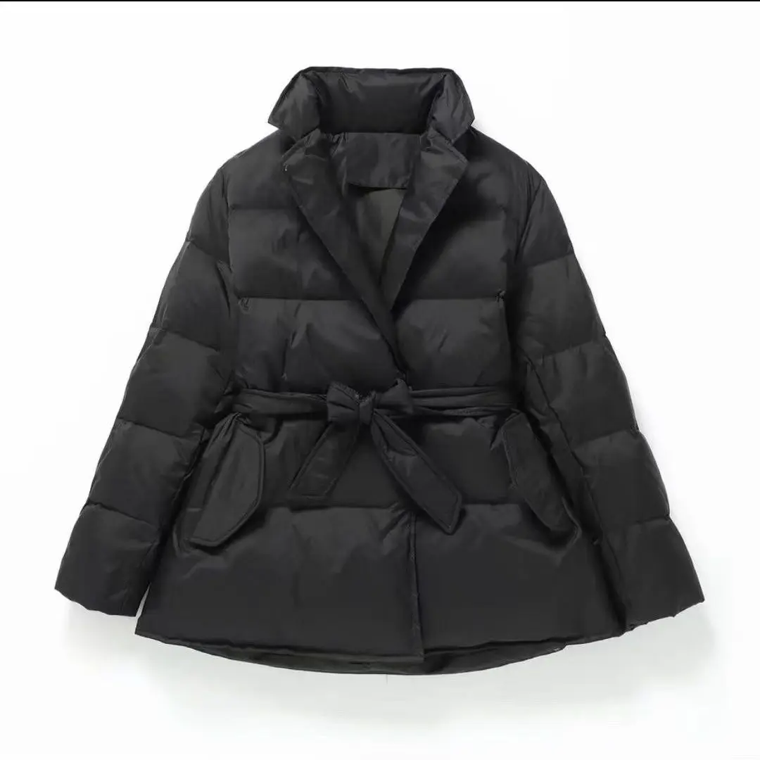 Abrigo de plumón de pato blanco para mujer, Parkas cálidas a prueba de viento, ropa de trabajo, cuello de pie, moda europea, Invierno
