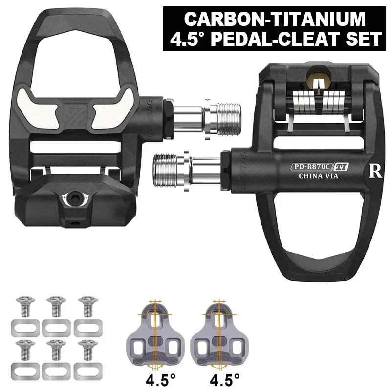 BUCKLOS Fahrradpedale Rennrad-Klickpedale aus Carbon-Nylon, Ultraleichte Selbstverriegelnde Plattformpedale für Gravel-Radsport