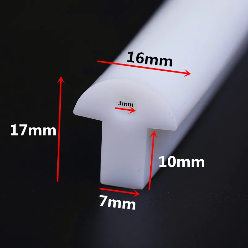 1/2/5M mushroom Head High and Low Temperature Resistant T-shaped Silicone Strip Oven Oven Door Seam Sealing Strip