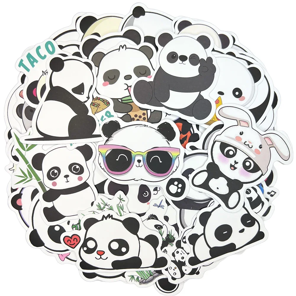 panda dos desenhos animados waterproof graffiti adesivo estetico decorativo bagagem laptop copa telefone diario scrapbook kid adesivos 10 pcs 30 pcs 50 pcs 01