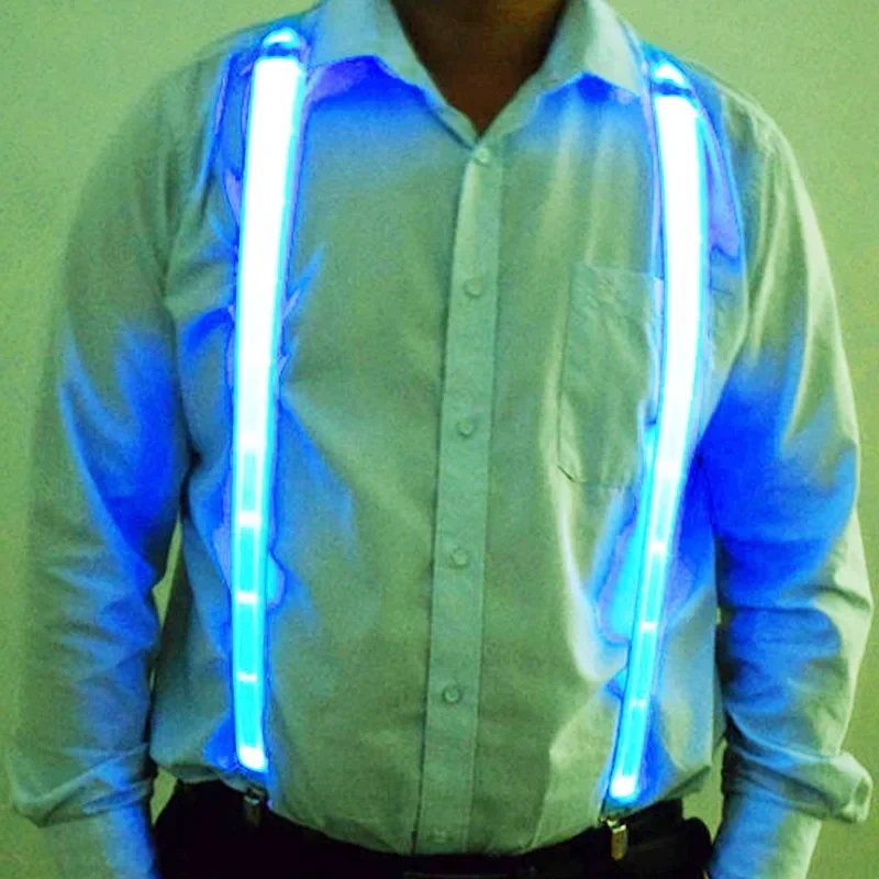 NEW Party Supplies Suspenders with Bow Tie LED Lights Woman Hangers for Men Wedding Party Accessories Glow-in-the-dark SD01