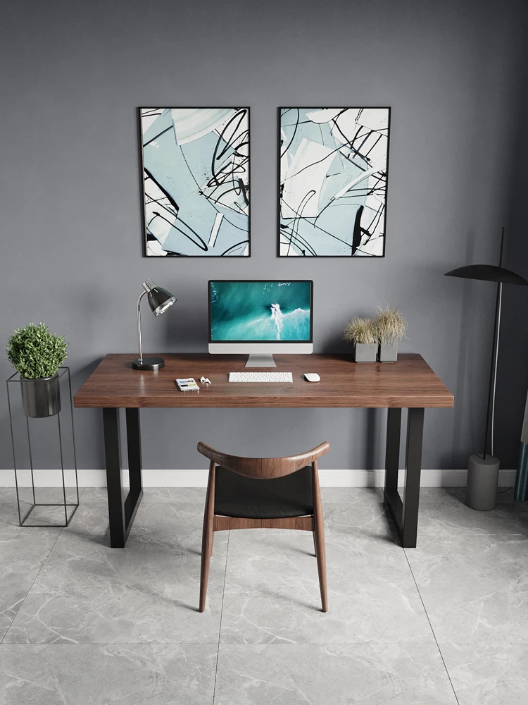 

Customized All-solid Wood Computer Desktop Table Home One-word Board Desk Simple Modern Desk Learning Long Table Workbench