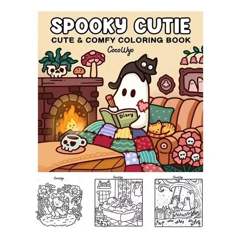 Halloween Spectre Coloring Book Spooky Cutie Coloring Book for Adults and Teen Featuring Adorable Creepy Creatures Painting Toy