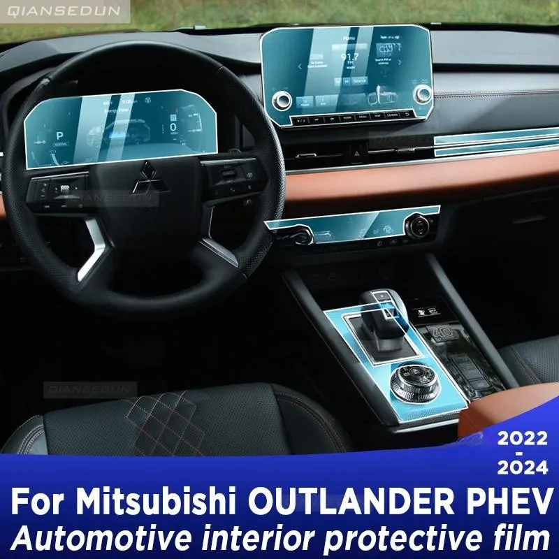 

For MITSUBISHI OUTLANDER PHEV 4 2022-2024 Gearbox Panel Navigation Screen Automotive Interior TPU Protective Film Anti-Scratch