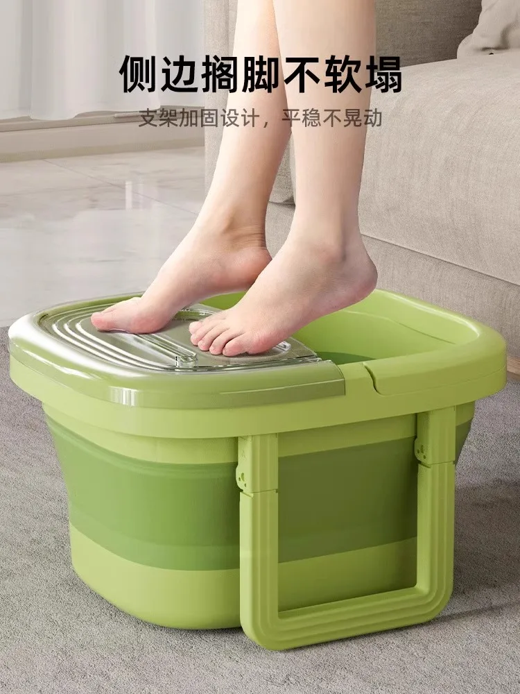 Foldable foot bath for home use with elevated depth, insulation and massage for calves, new winter health and foot wash basin