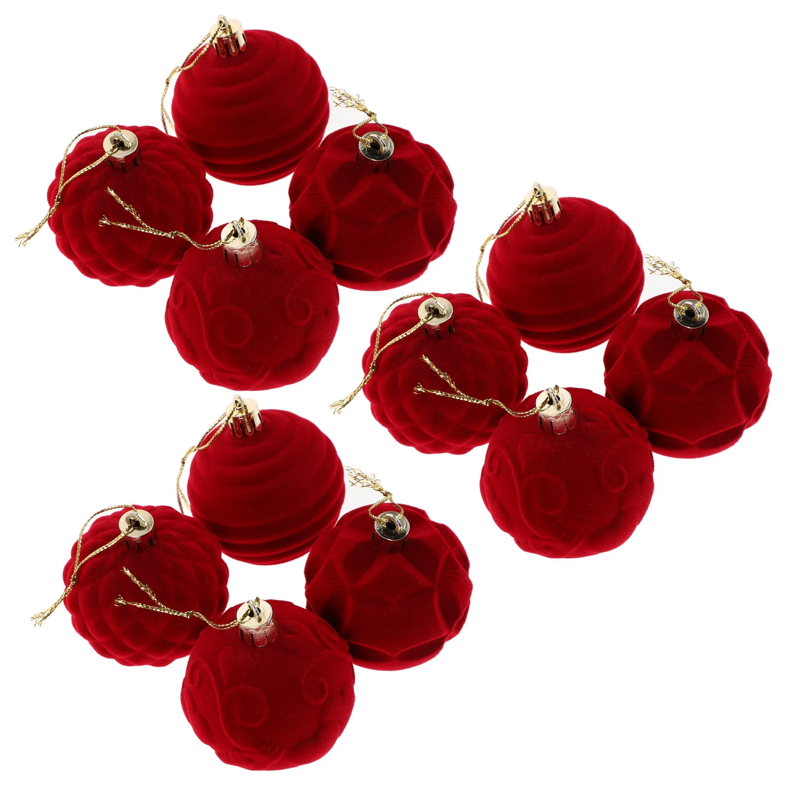 

12pcs Christmas Ornaments Flocked 6Cm Xmas Ornaments For Tree Decor Holiday Party Supplies Decorations For Tree