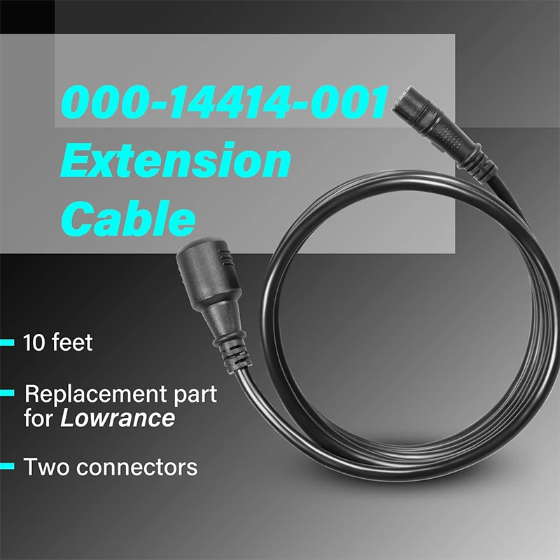000-14414-001 Extension Cable 10' for Lowrance TripleShot/SplitShot Transducers and Hook2 Series Fishfinder, Transducer Extensio