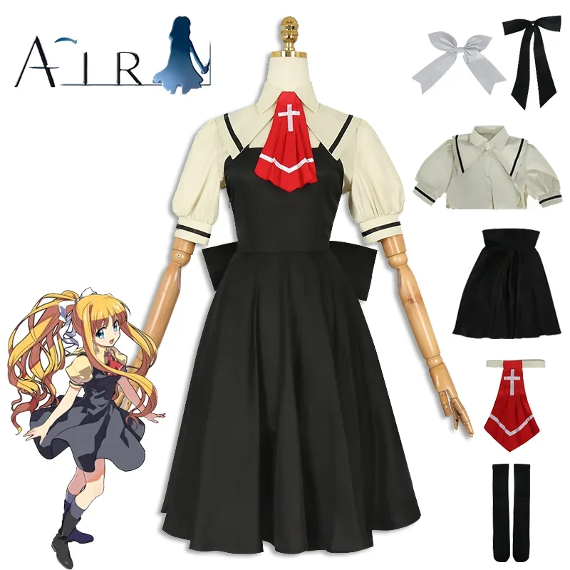 

Game AIR Kamio Misuzu Cosplay Costume Adult Women Dress Skirt Bow Tie Socks Uniform Full Set Accessoies Suit Halloween Outfits