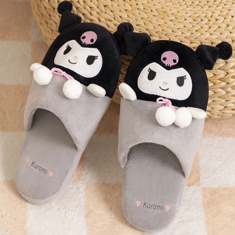 Anime dessin animé Sanrio Hello Kitty ma mélodie Pom Pom Purin pantoufles chaudes Y2K printemps automne nouvelles chaussures antidérapantes d'intérieur cadeaux pour filles