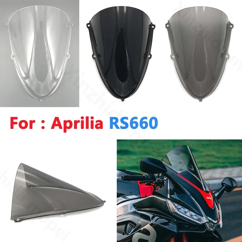 

For Aprilia RS660 RS 660 2020 2021 2022 2023 2024 Motorcycle Accessories Windshield Windscreen Wind Deflectors Gray