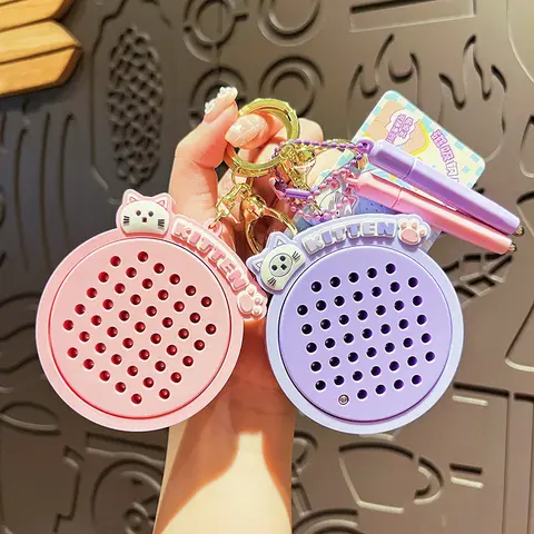 고양이 감압 마그네틱 스틸 볼 드로잉 보드 키체인, 만화 키체인, 어린이 학교 가방 펜던트