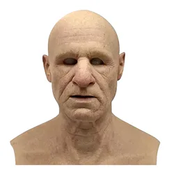Elderly Woman Man Mask Wrinkle Full for Head Mask Grandpa/Grandma Face Mask Devil Novelty Supplies Halloween Party Cosplay Props