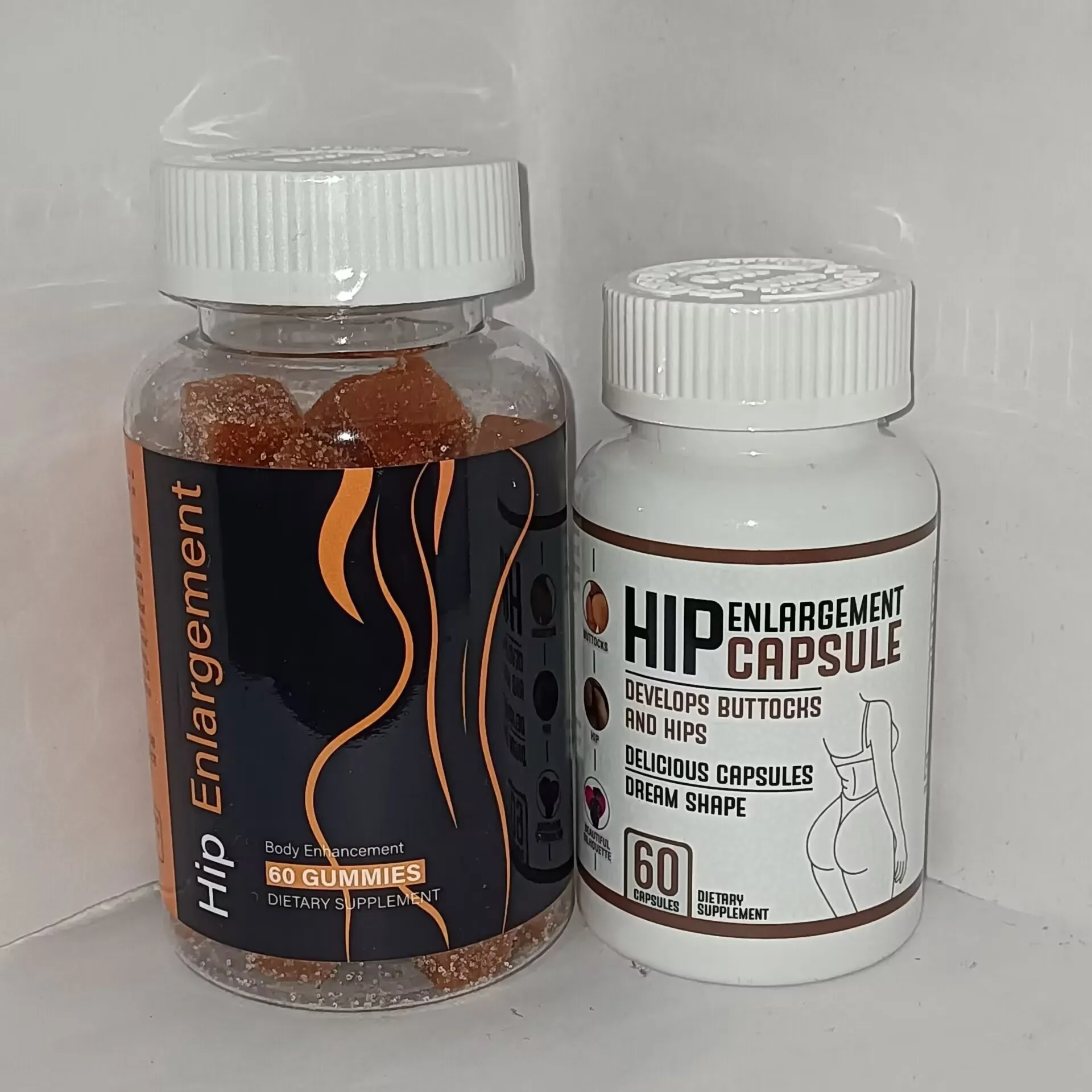 2 bottles of Hip Buttock Enhancement Soft Candy+Hip Enlargement Capsules improve hip line and increase immunity health food