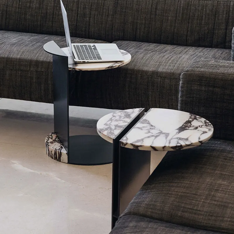 Modern Simple Nature Marble End Table for Living Room /Hotel / Hallway Portable Coffee Table