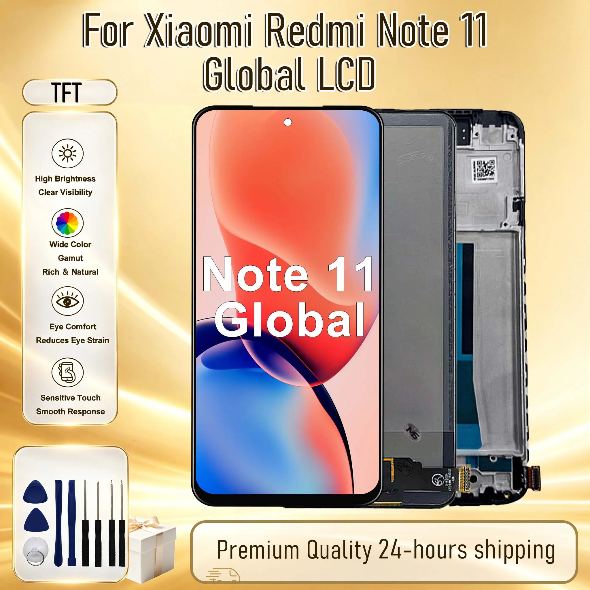 TFT For Xiaomi Redmi Note 11 Global LCD Touch Screen Digitizer Assembly For Redmi Note 11 Global Display 2201117TG Replacement