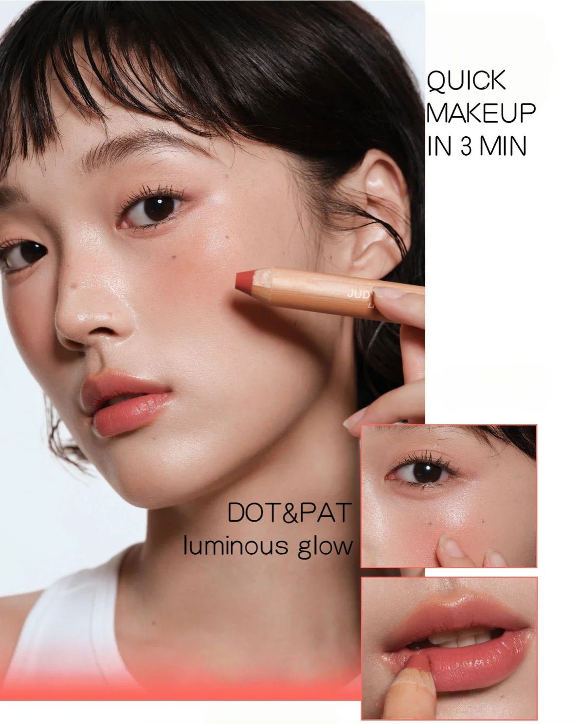 Judydoll Live Lip Cheek Butter Balm Pencil 4,5 g Cream Stick Nude Color Makeup Cosmetics