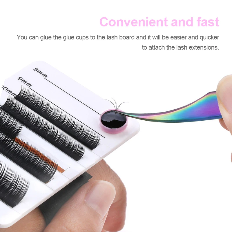 Paleta organizadora de extensiones de pestañas acrílicas, soporte para pestañas postizas, soporte adhesivo para pegamento con cinturón, herramientas de maquillaje para mujeres