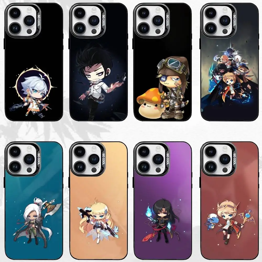 

Game M-Maplestory Phone Case For iPhone17,16,15,14,13,12,11 Plus,Pro Max Black Matte Shockproof Cover