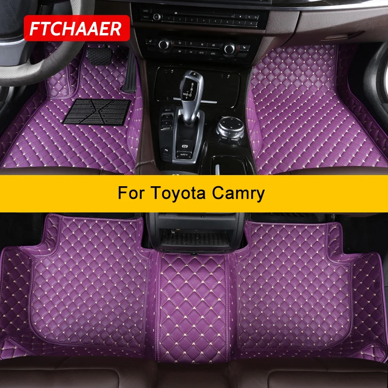 

FTCHAAER Custom Car Floor Mats For Toyota Camry Auto Carpets Foot Coche Accessorie