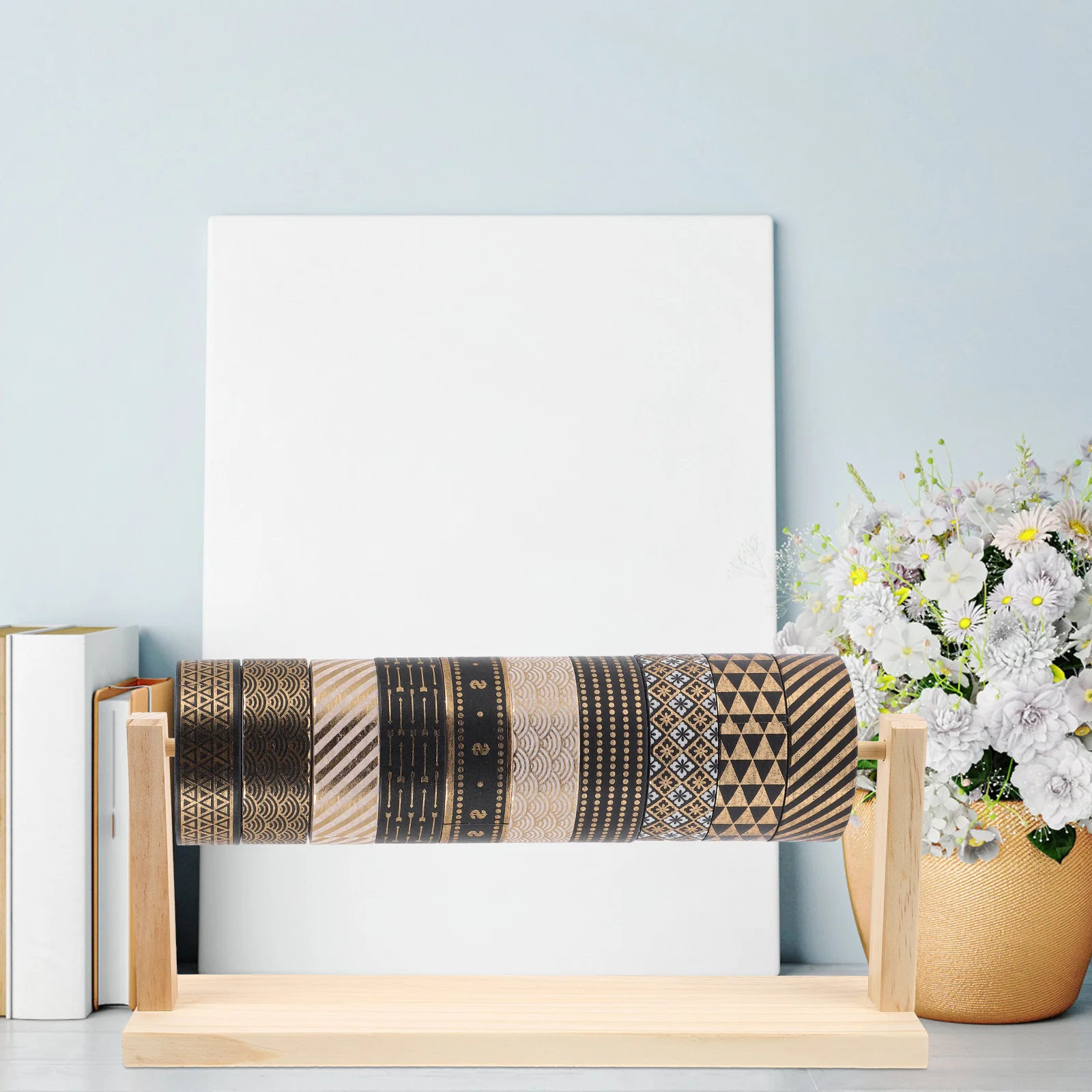 Organizador de cinta de madera, soporte de almacenamiento de carrete, diseño Simple y ligero, perfecto para amantes de los manualidades, estante de almacenamiento de cinta