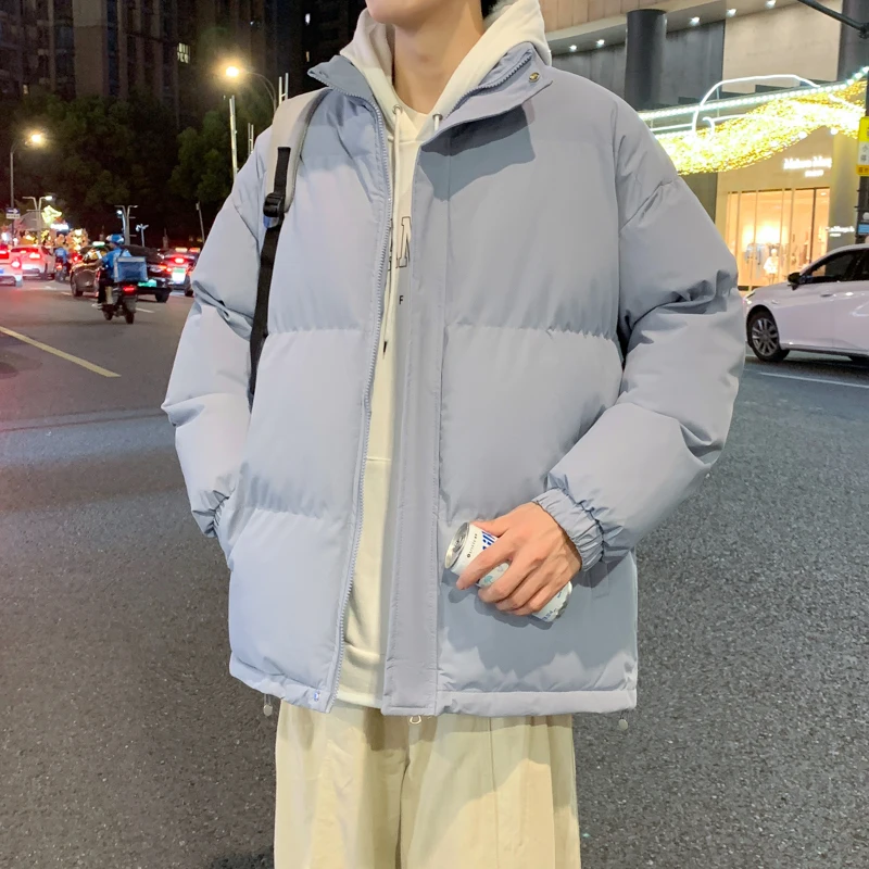 

Мужская уличная походная ветрозащитная дышащая теплая хлопковая одежда, зимняя модная трендовая универсальная однотонная теплая куртка