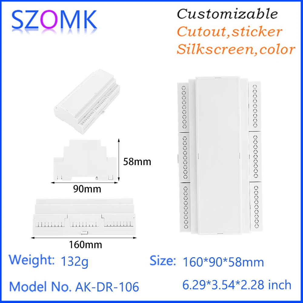 159.5x90.2x57.5MM Pcb Din Rail Mount relè plastica 128-5.08 Plc 27 punti funziona connettore morsettiera guida Din