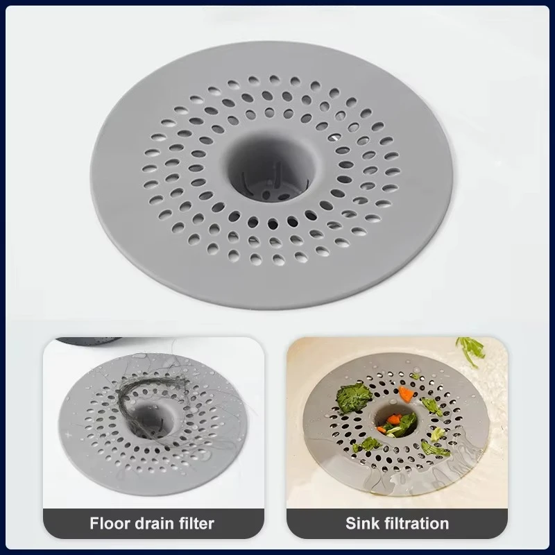 YITAPE Silicone Floor Drain Sticker Anti-Blocking Hair Catcher Filter Sewer Cover Mat for Kitchen Bathroom Anti-Cockroach