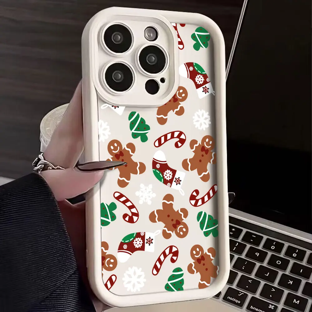 Christmas Elk Snowman Santa Clau Phone Case for Samsung S25 S24 S23 S22 S21 S20 Note 20 FE Plus Ultra 5G Soft Silicone TPU Cover