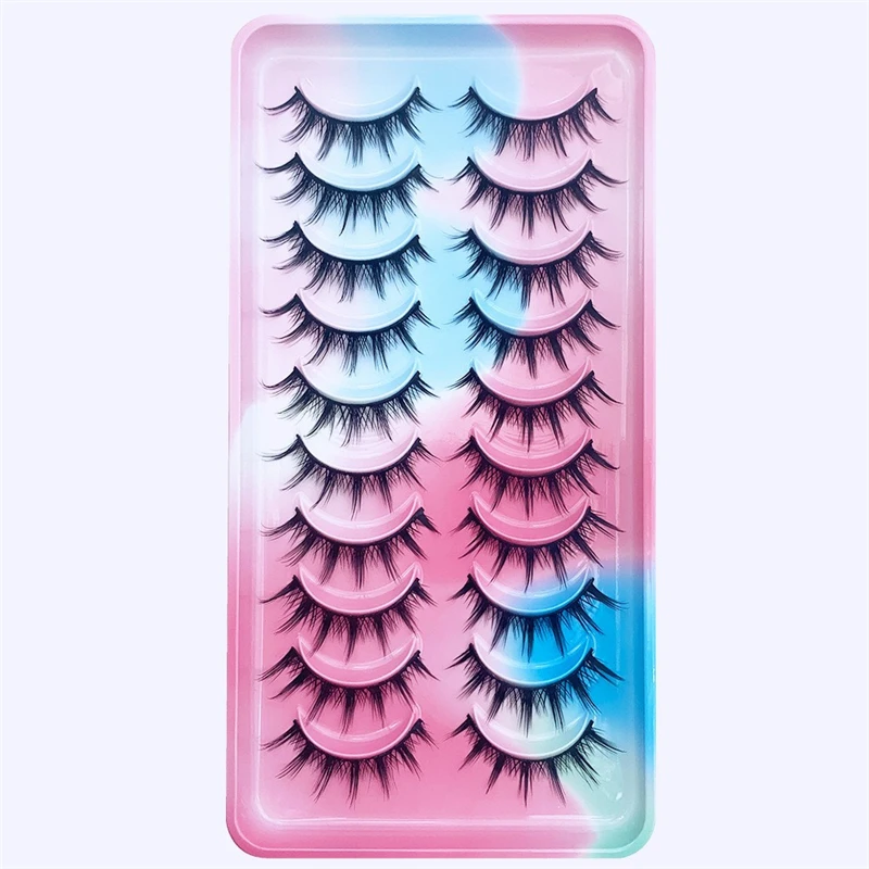 10 ペアの 3D つけまつげ、厚いカール、自然な見た目の合成まつげ、瞬時にボリュームと長さをプラス