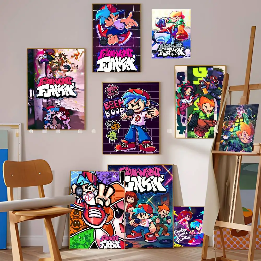 Game F-Friday Night F-Funkin Pico Boyfriend Classic Movie Posters HD Quality Poster Wall Art Painting Study Nordic Home Decor