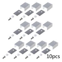 T8WC TO-220 Aluminum Sheet Heatsink Transistor Heat Sink Cooler Radiator 10PCS/Set