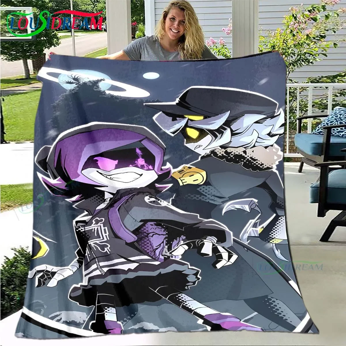 Hot Cartoon Murder Drone Flannel Adult and Children Blanket Sofa Bed Decoration Blanket Portable Blanket Bath Towel Gift