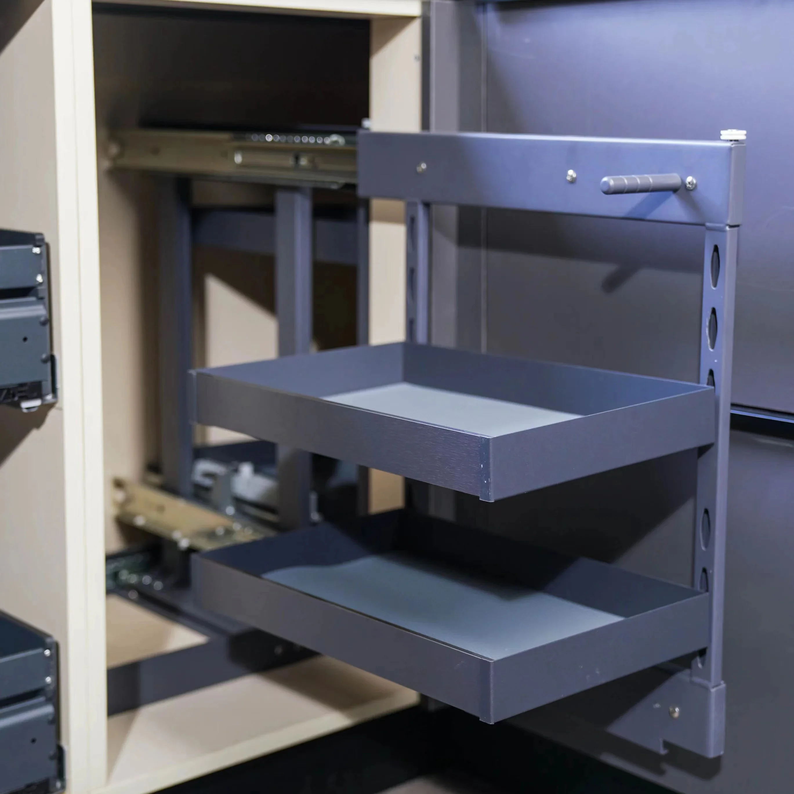 Cestini angolari magici estraibili completi con vetrini a chiusura morbida Cestini sospesi in vetro