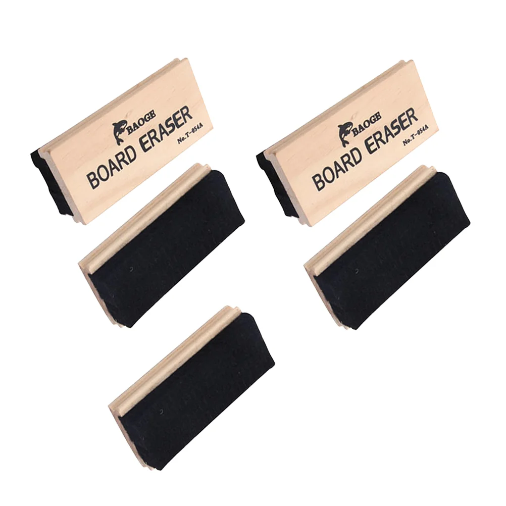 5 Pcs Dry Eraser for Black Boards Wooden Blackboard Dustless Chalk Kids Vintage Classroom Blackboards Bamboo Office