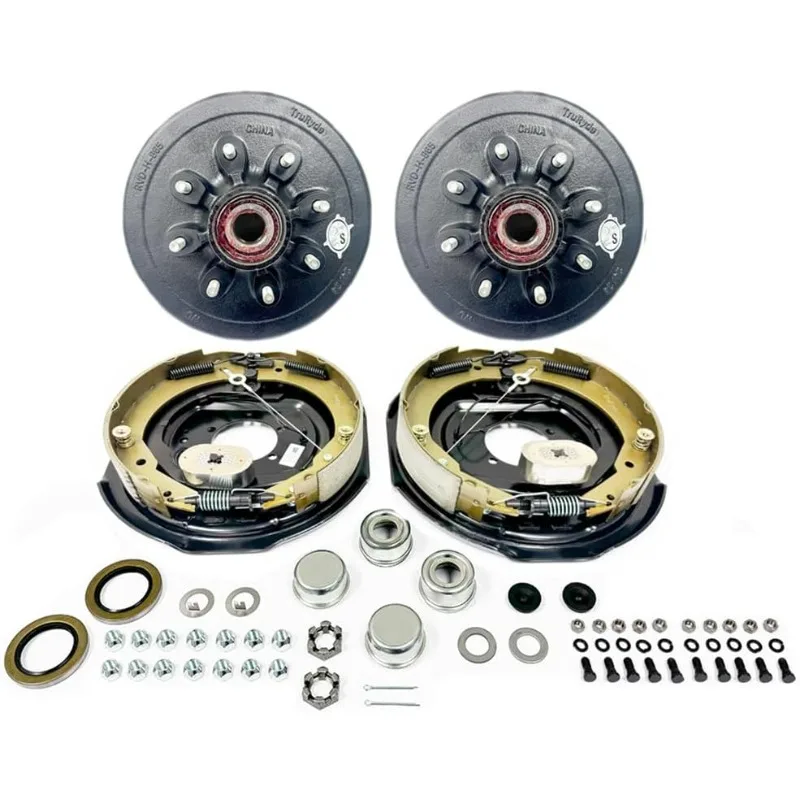 

WHEEL Pre-Greased 8-6.5" Self-Adjusting Electric Brake Trailer Axle Brake Kit with 1/2" Studs for 7,000 lbs. Trailer A