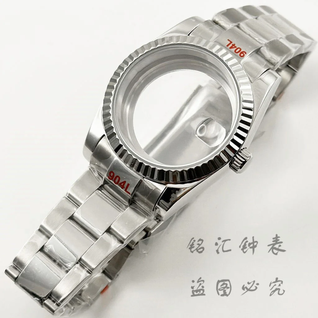 

36MM/40MM NH35 Silver Waterproof Sapphire Crystal Watch Case Stainless Steel Strap For NH36 NH34 NH38 ETA 2824 PT5000 Movement
