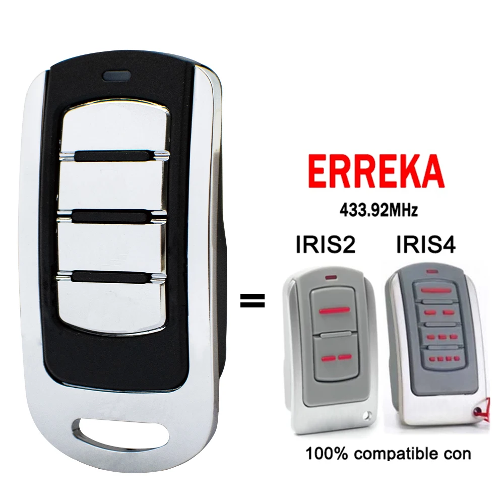 2pcs ERREKA IRIS2 IRIS4 433.92MHz Garage Door Remote Control 433MHz Rolling Code