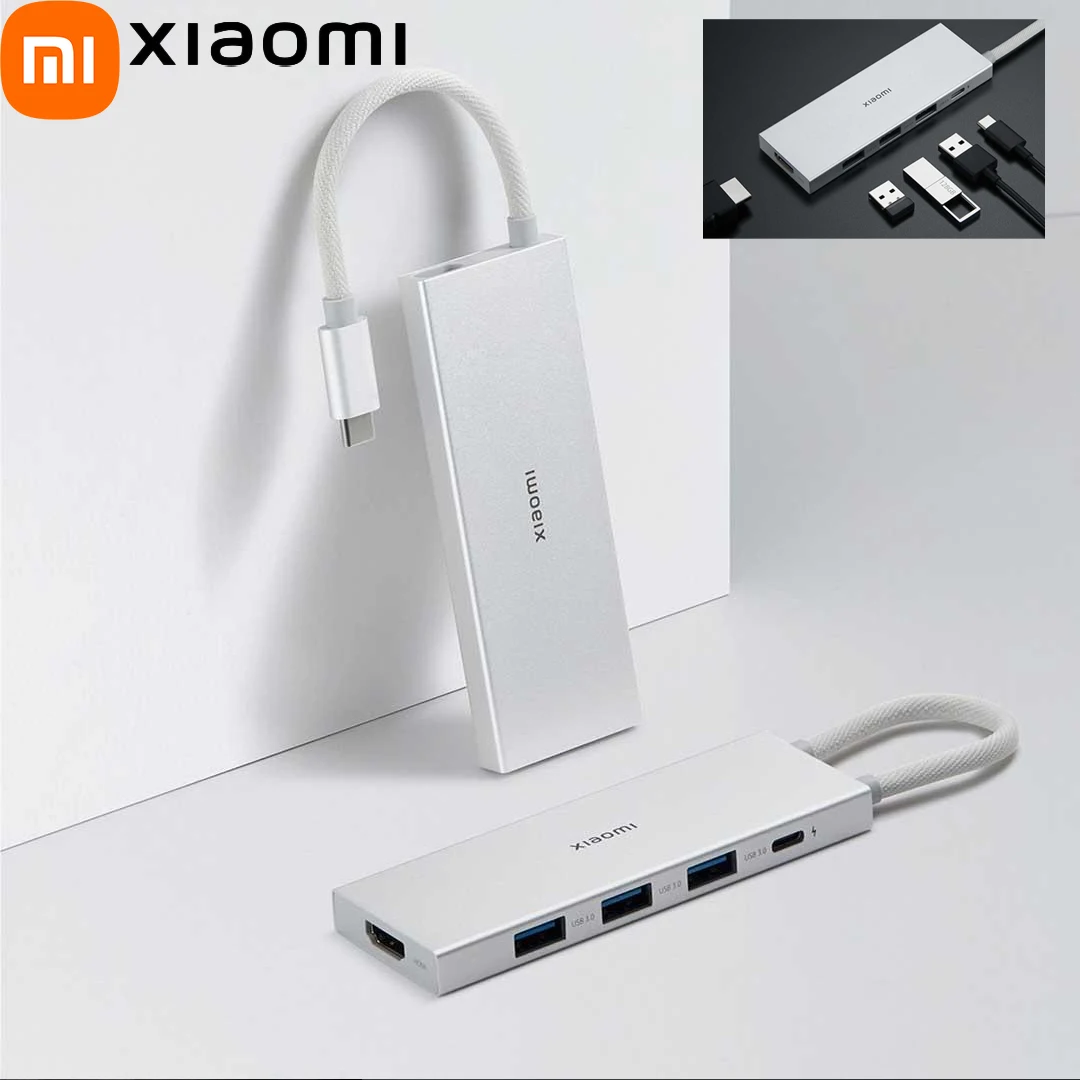 

Xiaomi Type-C 5 in 1 Docking Station USB3.0/Type-C/HDMI Port Extender Multi-Function Support 4K HD Transmission XMDS05YM