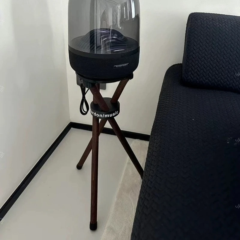 Solid Wood Tripod Speaker Stand, Shock-Absorbing Floor Display Rack for Harman Kardon, Heavy Duty Audio Monitor Holder