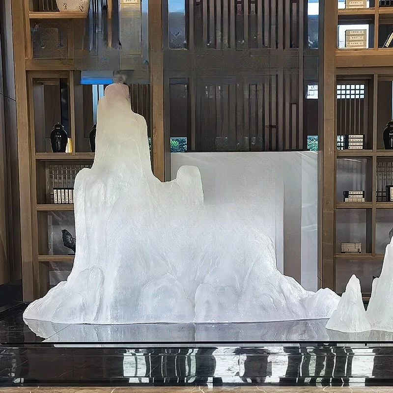 Transparent rockery sculpture office hotel model room entrance crystal stone platinum crystal tree