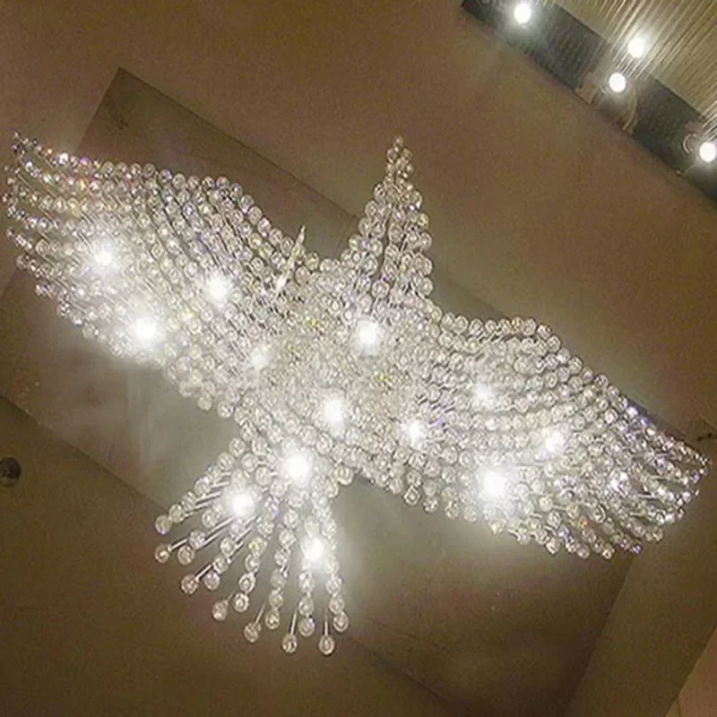 New Eagles Luxury Design Living Room LED Lights Crystal Lamp Crystal Chandelier Modern Lighting Luster L100*W55*H80cm 110 v-220v