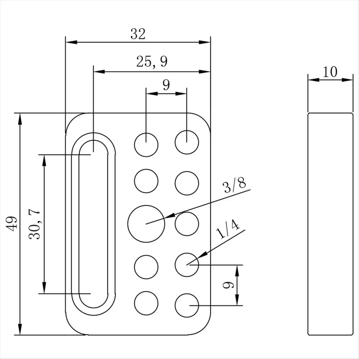 CP03 Mini Multi-Functional Cheese Plate,Porous Connection Quick Installation Board for Camera Cage on Guide Rail Block