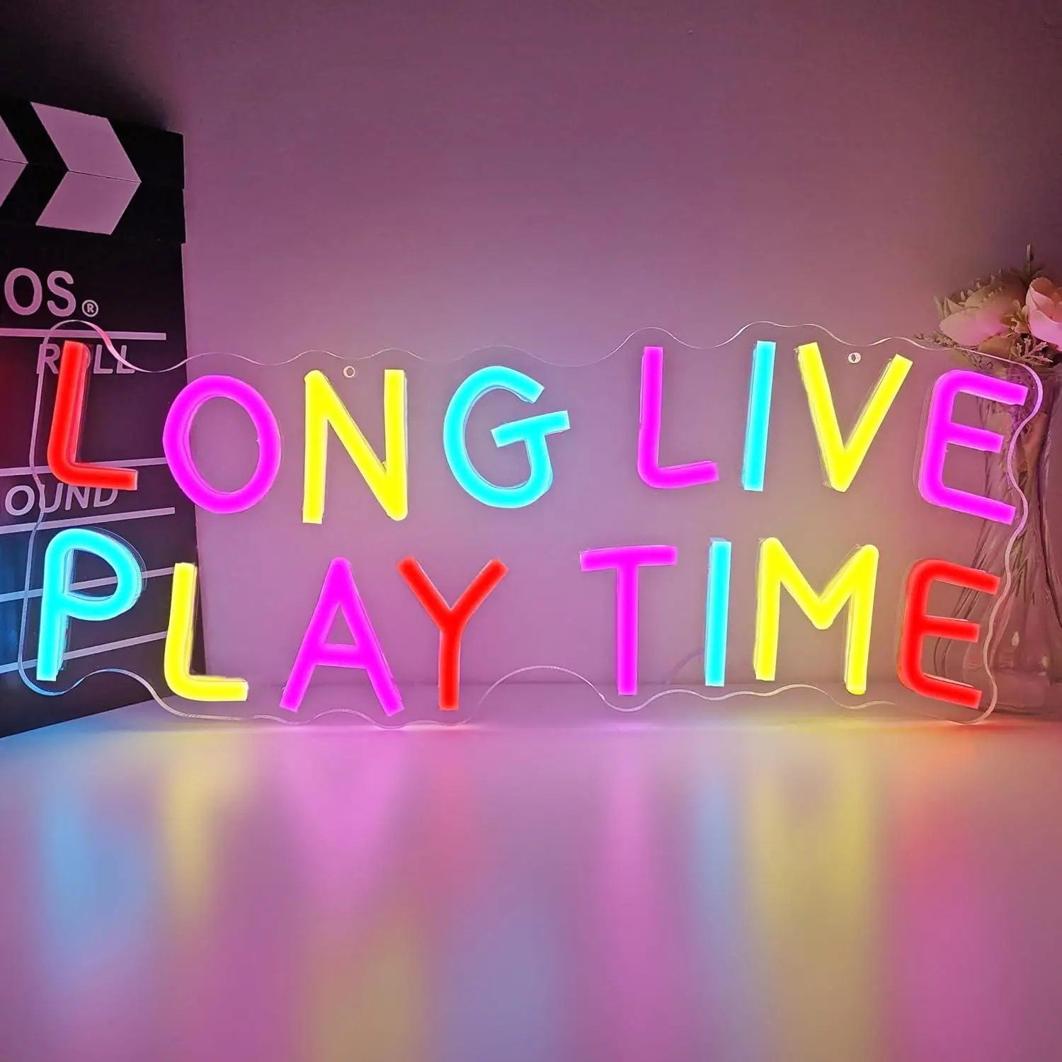 Long Live Play Time Neon Sign USB Dimmable LED Neon Light for Kids Playroom Bedroom Nursery Game Room Wall Art Decoration Gifts