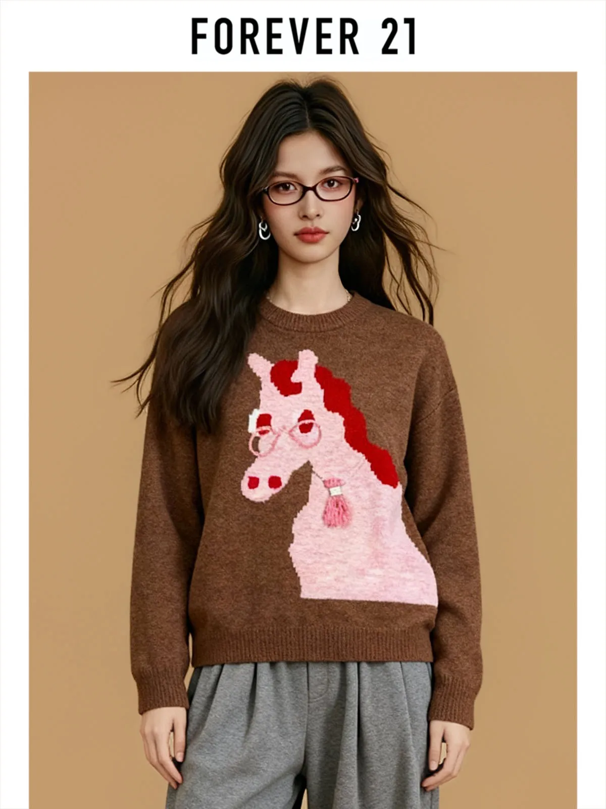 

Forever 2 Cisas Sweater Festive Chinese Zodiac Year Women's Knittedwear Winter Season Long Sve round Ne Top