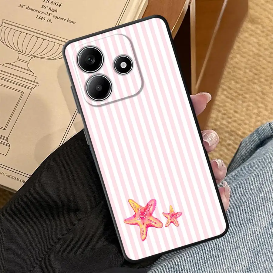 Starfish Stripes Phone Cover Case for Xiaomi Redmi Note 15 10 14C 9 8 13 14 Pro Plus 12 11 12C 13C A7 Pro A5 A4 K80 A1 A2 K40