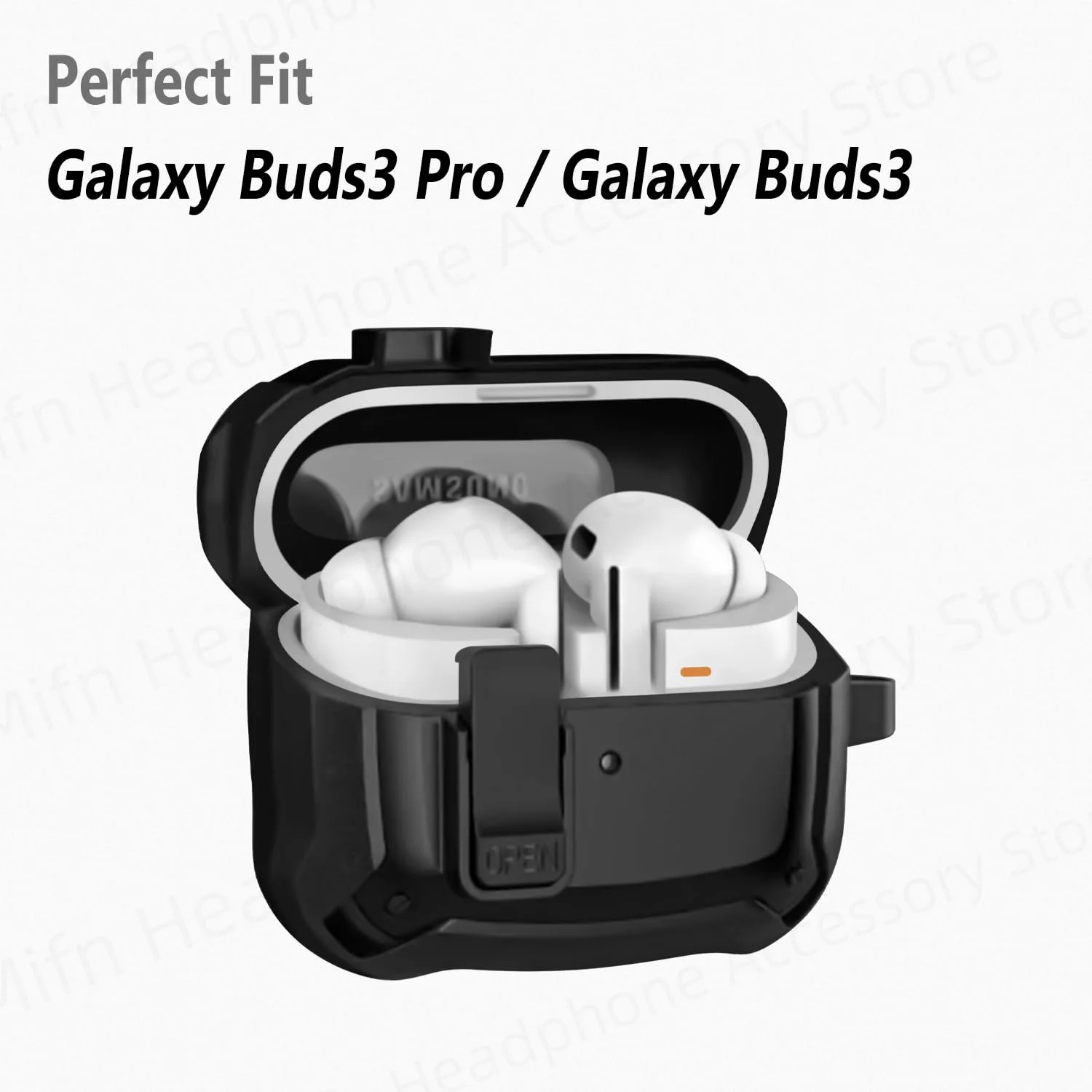 armor hard case for samusng galaxy buds3 Pro/buds 3 with secure lock Fall Prevention Cover for Galaxy Buds3 BuzzPro Case for Men