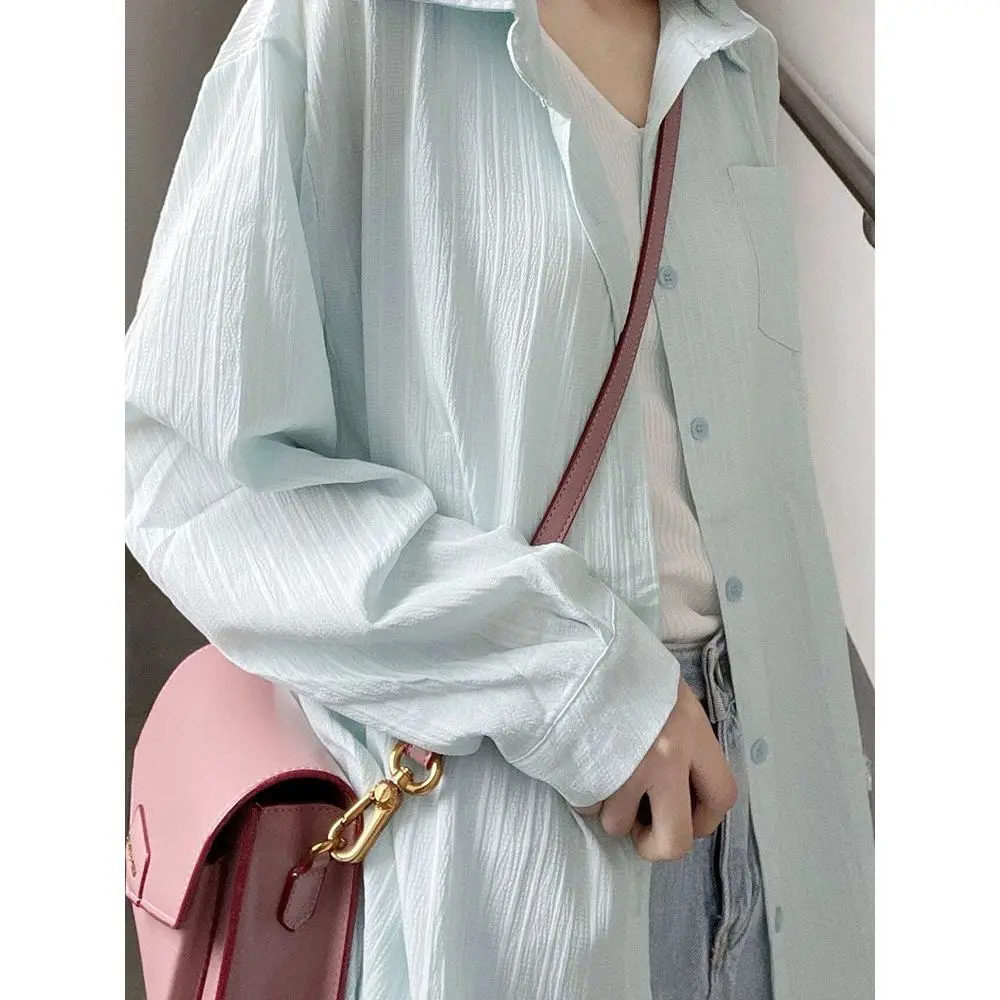 

Рубашки с длинным рукавом, женские шифоновые рубашки на пуговицах, облегающая верхняя одежда с отложным воротником, женская дорожная минималистичная весенняя одежда в консервативном стиле